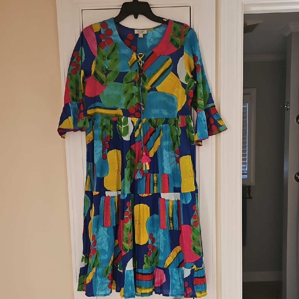 Never Worn BoHo Hippie Orientique Naturally Australian Colorful Abstract Print